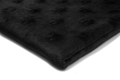 Minkee flauschiger Plüschstoff mit geprägten Sternen 50x155 cm (Schwarz) von Orient Fashion