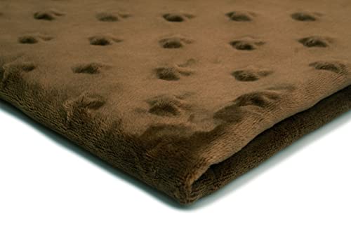 Minkee flauschiger Plüschstoff mit geprägten Sternen 50x155 cm (Toffee) von Orient Fashion