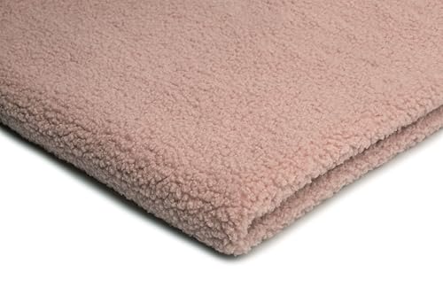 Minky Lamm Boucle, Sherpa, Kunstfell, CURL Fleece, 50 x 160 cm (Schmutziges Rosa) von Orient Fashion