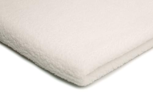 Minkee Lamm Boucle, Sherpa, Kunstfell, CURL Fleece, 50 x 160 cm (Weiß) von Orient Fashion