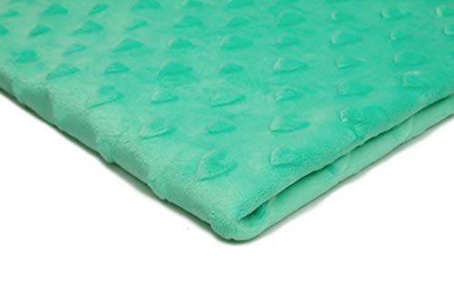 Minky flauschiger Plüschstoff mit geprägten Herzen 50x155 cm (Minze) von Orient Fashion