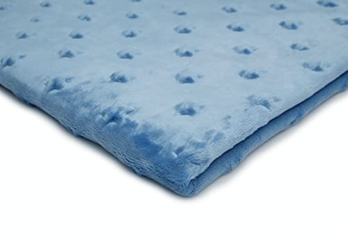 Minkee flauschiger Plüschstoff mit geprägten Sternen 50x155 cm (Blau) von Orient Fashion