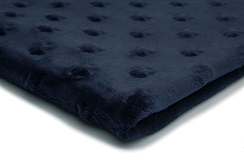 Minkee flauschiger Plüschstoff mit geprägten Sternen 50x155 cm (Navy blau) von Orient Fashion