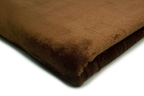 Plüsch-Strickstoff Glatt Zweiseitig, Teddy, 50x160 cm (Dunkles Toffee) von Orient Fashion