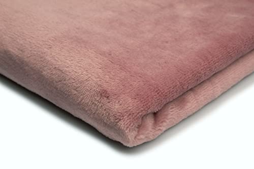 Plüsch-Strickstoff Glatt Zweiseitig, Teddy, 50x160 cm (Schmutziges Rosa) von Orient Fashion