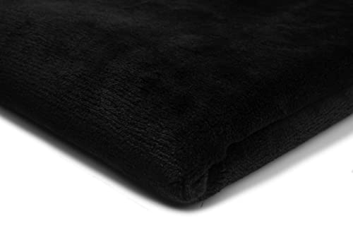 Plüsch-Strickstoff Glatt Zweiseitig, Teddy, 50x160 cm (Schwarz) von Orient Fashion