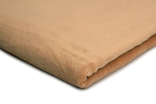 Plüsch-Strickstoff Glatt Zweiseitig, Teddy, 50x160 cm (Warmes Beige) von Orient Fashion