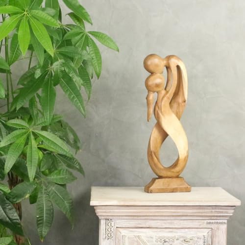 Oriental Galerie Figur Holz Holzfigur Abstrakt Deko Dekofigur Paar Couple Designer Skulptur Natur 50 cm von Oriental Galerie