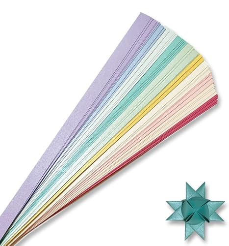 Perlglanz-Papierstreifen für Webprojekte, Papierstreifen für Fröbelsterne, Deutsche Sterne und Fröbelsterne, 100 Streifen pro Packung (1/2 x 18 Zoll) von Origami Joy