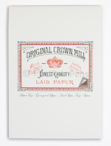 Original Crown Mill 'Classic Line' Schreibblock, DIN A5, Büttenpapier mit feiner Rippenstruktur, Weiß - 50 Blatt von Crown Mill