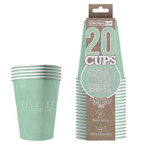 Original Green Cups Offizielle Becher 53 cl Pastell Grün aus Karton | Beer Pong Premium Qualität | recycelbare Gläser extrem robust | Aperitif | House Party | OriginalCup® von Original Cup