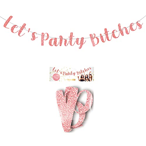 Let's Party Bitches | Giant Pennant | Banner | Ungewöhnliches Accessoire | Hochzeiten | JGA | Bachelorette Party | Geschenkidee | Dekoration | Mädchengeburtstag Party | 100% Spaß | OriginalCup® von Original Cup