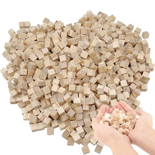 100 Stück Holz Würfel Deko, 10mm Kleine Holzwürfel Blanko zum Basteln, Holz Basteln Bastelmaterial Holz Quadrat Würfel Natur Deko zum für DIY Malen Handwerk Dekoration Zahlen von Ormromra