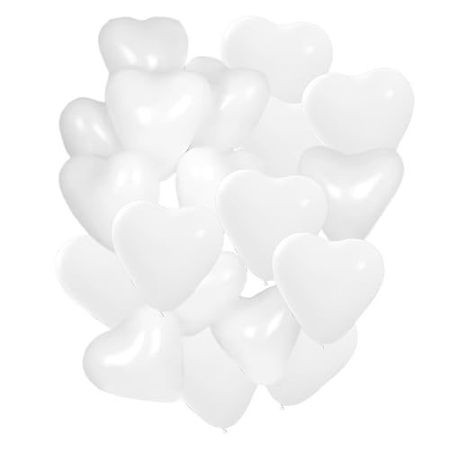 50 Stück Weiß Herzluftballons, Latex Ballons mit Herzform, Premium Helium Herzluftballons, für Valentinstag Hochzeitsdeko, Brautdusche, Verlobung, Geburtstags Party von Ormromra