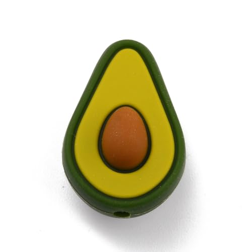 Ornazy Avocado-Perlen aus Silikon, für Lebensmittel, handgefertigt, für Armbänder, Halsketten, Ohrringe, Schmuckherstellung, 10 Stück von Ornazy