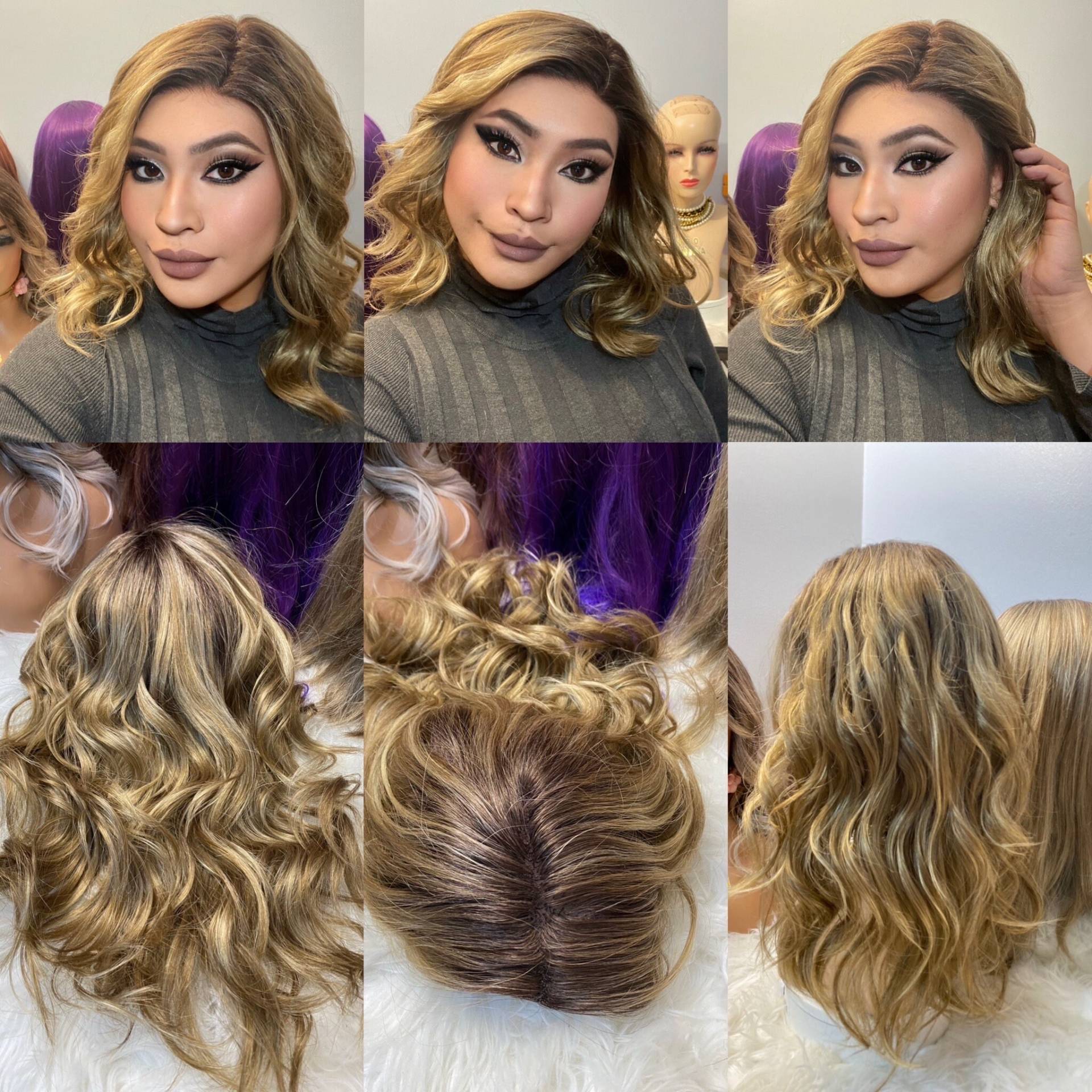 100% Jungfrau-Menschenhaar-Perücken 10 " - 26 "Zoll-Perücke-Honigblonde Verwurzelte Balayage 13x5 Hantied-Spitze, 13x4 Monokappe, Pu-Seidenbasis von OroFeminaWigs