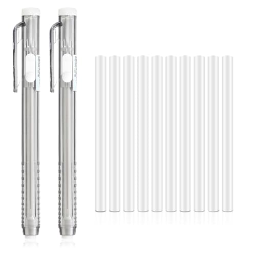 Orolotay 12er-Pack Einziehbare Mechanische Radierstifte, 2 Radiergummis mit 10 -Radiergummi-Minen für Schule, Zuhause, Büro B von Orolotay