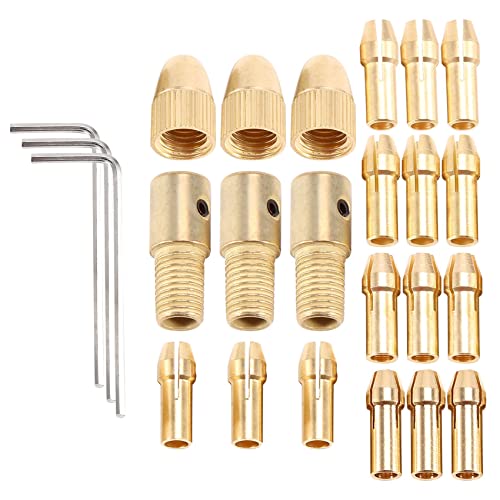 Orolotay 3 SäTze 0,5-3 Mm Messing Bohr Futter Kleine Elektrische Bohrzange Bit Spannzange Passend für Drehbar Werkzeuge 3 GrößE -2,0 Mm 2,35 Mm 3,17 Mm von Orolotay