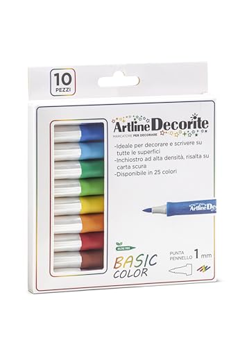 Artline Decorite, 10 Filzstifte mit Pinselspitze, farblich sortiert von OSAMA