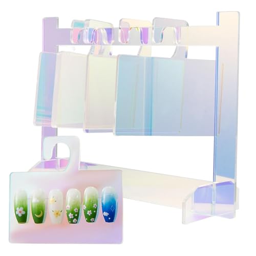 Oseczmut Nagelspitze Display, Acrylnagelanzeigekarte,Acryl False Nail Practice Display Board | Probe zeigt Halter für Fingernagelkunstdesign, Edelsteine, Perlen, Strasssteine von Oseczmut