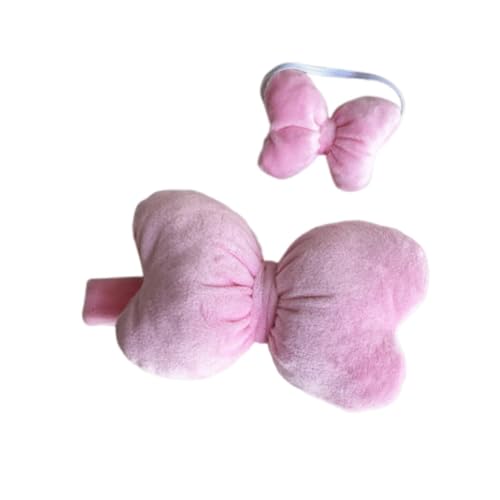 Oshhni 2 Stück Puppen-Top mit Schleife und Stirnband, handgefertigte Kleidung, Outfits, Kostüm für 20 cm Puppen, Rosa von Oshhni