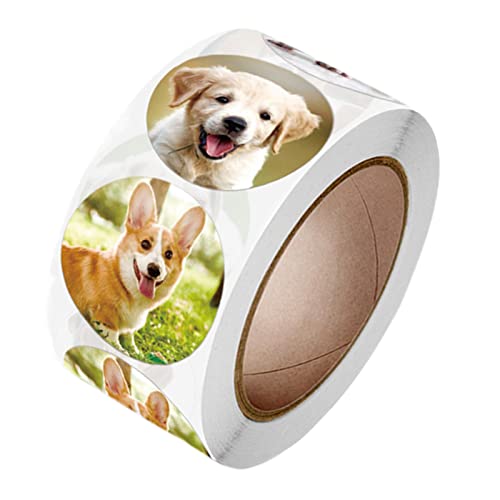 Oshhni 500 Stück entzückende Hunde-Aufkleber, Tier-Aufkleber, Rolle, Umschlag, Aufkleber, Welpen-Aufkleber für Partygeschenke, Geschenkverpackung, von Oshhni