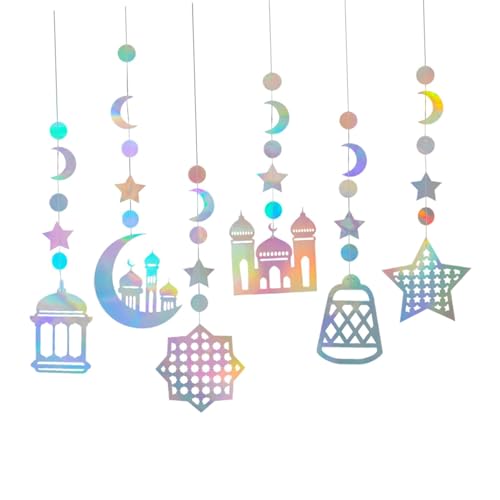 Oshhni 6X Ramadan Eid Dekoration Streamer Ramadan Mubarak Party Banner Ornament für Partei, Silber von Oshhni