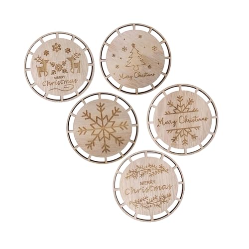 Oshhni 6pcs Weihnachtsmakrame Ornamente Holzhandwerk DIY Discs für Hochzeitsfeier DIY Handwerk Kinder Handwerk hängende Dekorationen, Set F von Oshhni