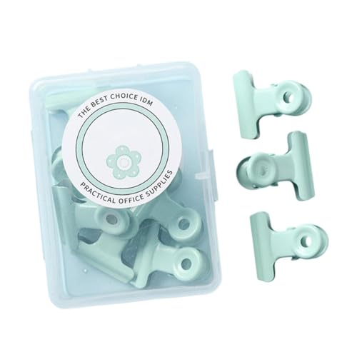 Oshhni 8 Stück kleine Bull-Clips, Büroklammer, Snackbeutel-Verschlussklammern, Büroklammer, Mini-Metallbinder für Quittungen, Küche, Büro, Zuhause, GrÜn von Oshhni