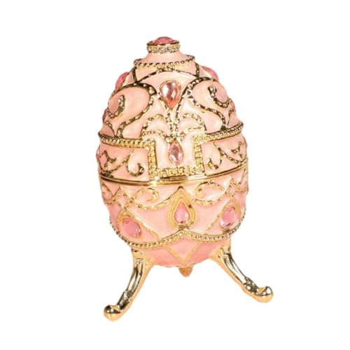 Oshhni Emaillierte Schmuckschachtel Ostern Dekoration Geschenkkommode Schmuckstück Hülle Ostereistil Ornament für Halsketten Ohrringe Anhänger, Rosa von Oshhni