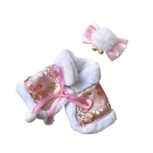 Oshhni Gefüllte Puppe Schal Puppe Kleidung Foto Requisiten Kleidung Kostüm Set für 15 cm Puppen, Rosa von Oshhni