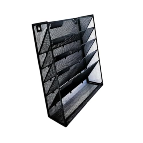 Oshhni Hängeregistraturhalter, Regal, Mail-Organizer, Netzstruktur, 5 Steckplätze, Zwischenablage, platzsparender Schreibtisch-Organizer für Mail Home, Schwarz von Oshhni