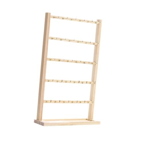 Oshhni Holz-Ohrring-Ausstellungsstand, Ohrring-Rack, stabiles Schmuckregal, Kommode, Schmuck-Organizer, Ohrring-Halter für Schlüsselanhänger, Ringe, 5-stufig von Oshhni