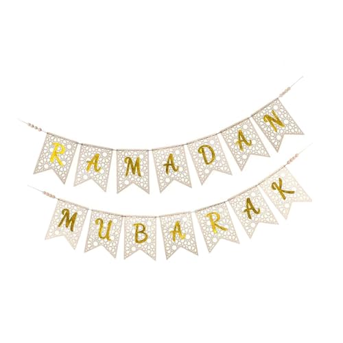 Oshhni Holz Ramadan Banner Dekor Ramadan Hanging Ornamente Eid Mubarak glückliche Geschenke für Veranstaltungen, Gold von Oshhni