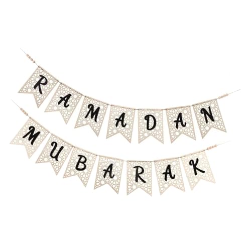 Oshhni Holz Ramadan Banner Dekor Ramadan Hanging Ornamente Eid Mubarak glückliche Geschenke für Veranstaltungen, Schwarz von Oshhni