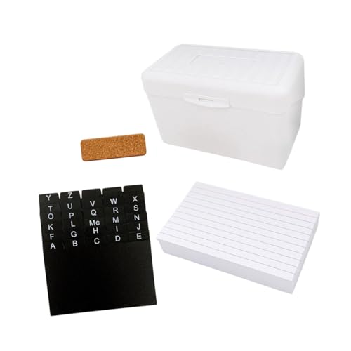 Oshhni Karteikartenhalter Set mit Trennern Bussiness Nist Card Holder 3 "x5" Aufbewahrungsbox Aufbewahrungsorganisatorin Regierte Notizkarten für Die Schule, Weiß von Oshhni