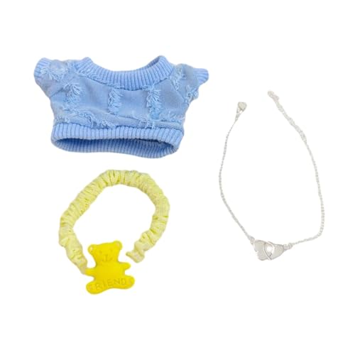 Oshhni Kleidung für Puppen, Bärenkostüm, Schlüsselanhänger, Zubehör für Plüschpuppen, Requisiten für Kinderfotos, Outfits für Puppen von 17 cm, Gelb von Oshhni