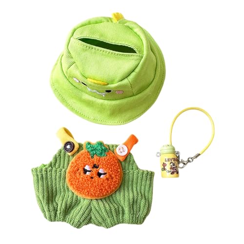 Oshhni Mini-Puppen Hose Kleidung Set Hut Set Flasche Weihnachts Geburtstag Geschenk Mädchen Puppe Kleidung niedlich Puppen Anzug für Puppen, Orangefarbenes Flaschenset von Oshhni