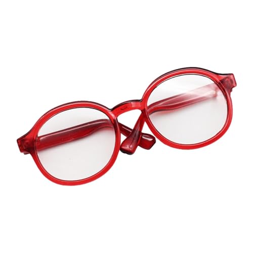 Oshhni Mini-Puppenbrille, Puppenkostüm-Brille, winzige Brille, Spielzeug-Zubehör für 17 cm große Puppen, Rot von Oshhni