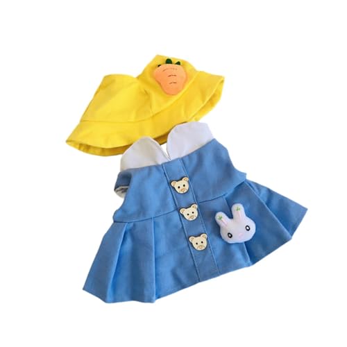 Oshhni Plüschpuppenkleid, Mädchenpuppenkleidung, Puppenhut, Puppenkleid, Hut-Outfit für 14,96-Zoll-Puppen von Oshhni