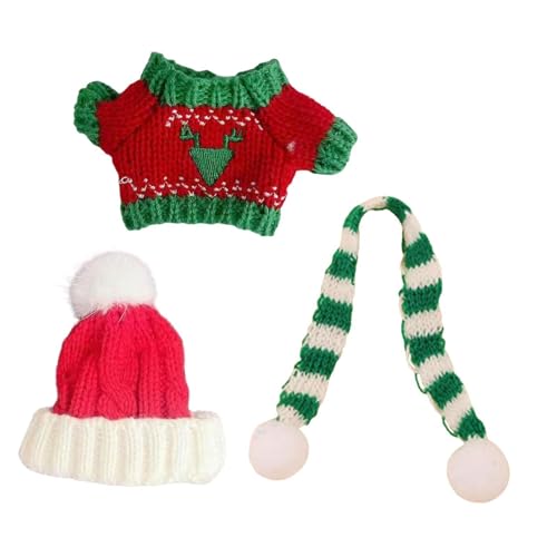 Oshhni Puppe Pullover Kleidung Set Mädchen Puppe Kleidung Schal Hut Puppe Outifts Schal Zubehör, Pullover mit Hirschmotiv von Oshhni