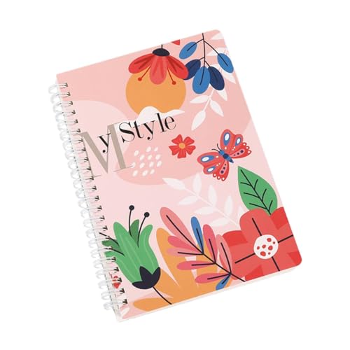 Oshhni Spiral Notepad tragbar 15.2cmx21cm Daily Organizer, 192 -Seiten -Schedule Notizbuch für Büro für Büro, Blumen von Oshhni