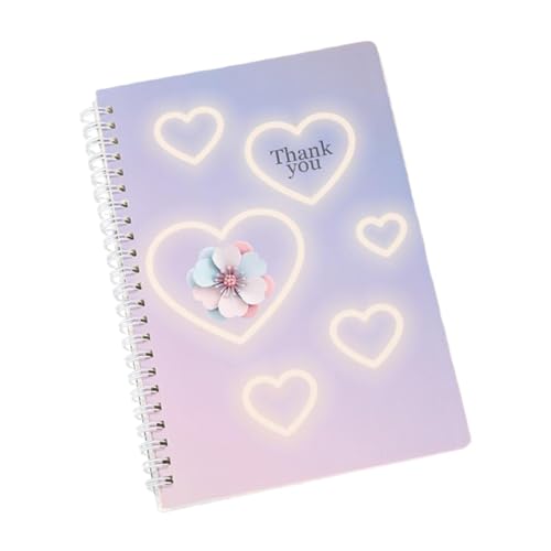 Oshhni Spiral Notepad tragbar 15.2cmx21cm Daily Organizer, 192 -Seiten -Schedule Notizbuch für Büro für Büro, Herz von Oshhni