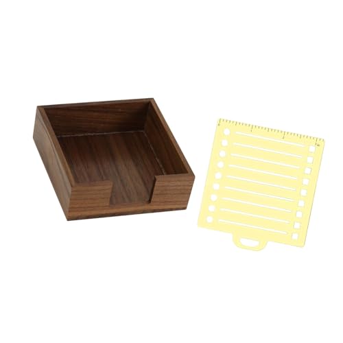 Oshhni Sticky Note Holder mit Schablonen -Büro -Veranstalter Notizer Memo Paper Storage Box Note Spender für Zuhause, Braun von Oshhni