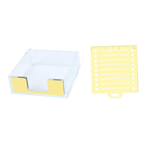 Oshhni Sticky Note Holder mit Schablonen -Büro -Veranstalter Notizer Memo Paper Storage Box Note Spender für Zuhause, Klar von Oshhni