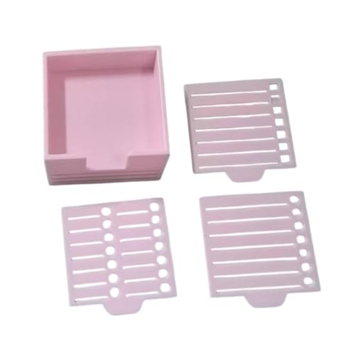 Oshhni Sticky Note Holder mit Schablonennoten -Spenderbox Geschenke Mehrzweck einfach zu nutzen tragbarer Office Desk Organizer für zu Hause, Rosa von Oshhni