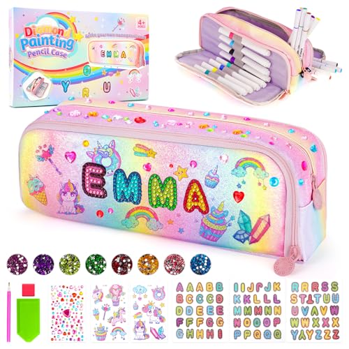 Mädchen Geschenk 5-12 Jahre Federmäppchen Federtasche Federmappe: Schlamppermäppchen Diamond Painting Aesthetic Mäppchen Teenager Etui Schule Pencil Case Schulanfang Einhorn Geschenke für Mädchen von Osikay