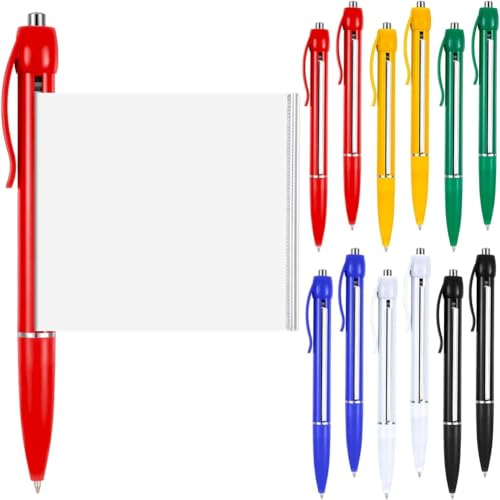 Osmond 12 x Papierrollenstifte, einziehbar, für Schule, Büro, mehrfarbig, Kugelschreiber mit Rollenpapier von Osmond