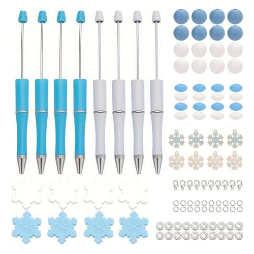 Osmond 8er-Set Perlenstifte, Kunststoffperlenstifte, Winter-Kugelschreiber, DIY-Bastelstifte-Set für Schüler, Teenager, Schule von Osmond