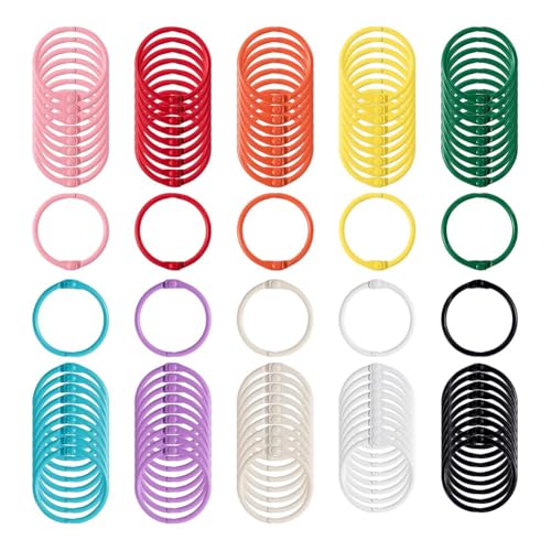 Osmond Bunte Buchbinderinge, 3,5 cm (1,2 Zoll) – 100 Stück Papierringe, Buchbinderclips für Stecker, Metallringe für die Schule, von Osmond